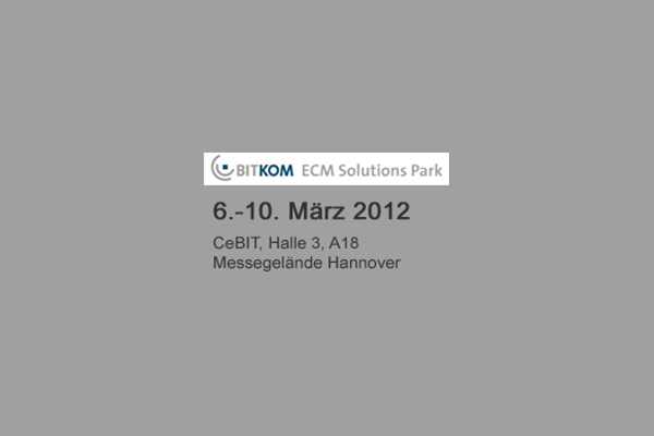 Bild: BITKOM ECM Solutions Park auf der CeBIT 2012, Halle 3, A 18 Bild: BITKOM ECM Solutions Park auf der CeBIT 2012, Halle 3, A 18