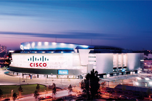Cisco Expo: O2 World Berlin mit Cisco Logo Cisco Expo: O2 World Berlin mit Cisco Logo