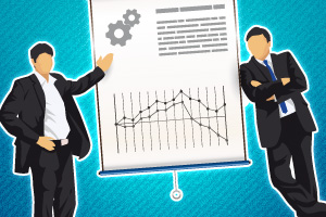 Bild: Business Trainer erklären Flip-Chart Bild: Business Trainer erklären Flip-Chart