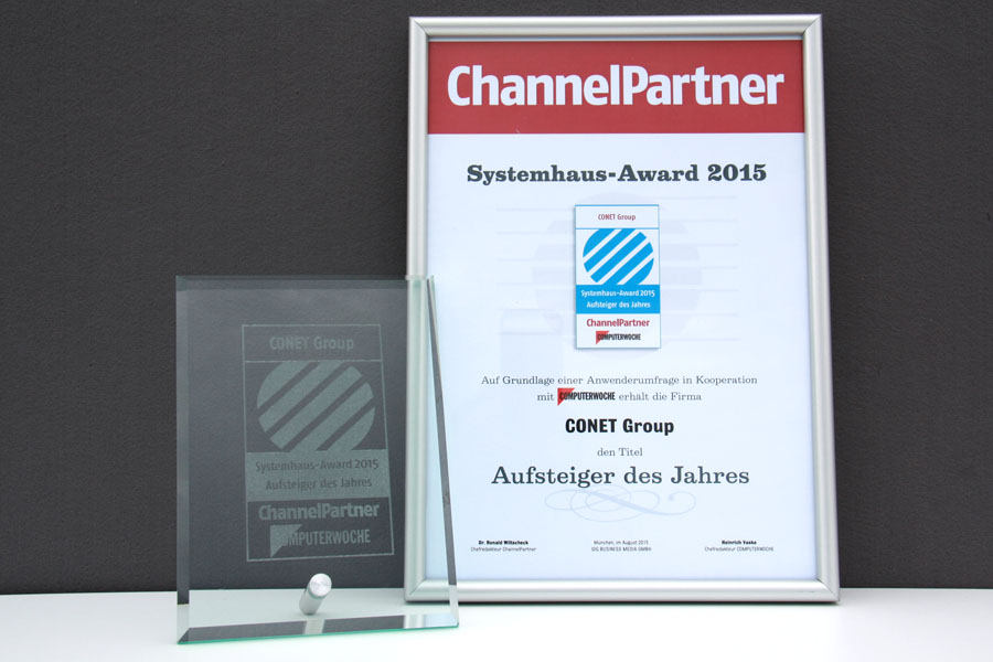 Systemhaus-Awards 2015: CONET ist Aufsteiger des Jahres Systemhaus-Awards 2015: CONET ist Aufsteiger des Jahres