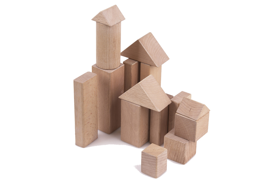 Image: Architecture built from wooden building bricks Image: Architecture built from wooden building bricks