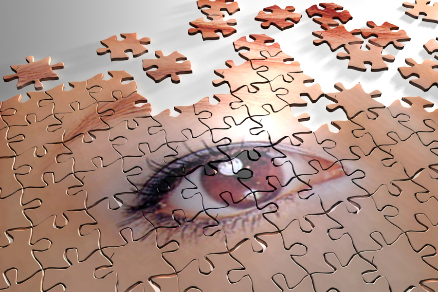 Bild: unfertiges Puzzle eines Auges Bild: unfertiges Puzzle eines Auges