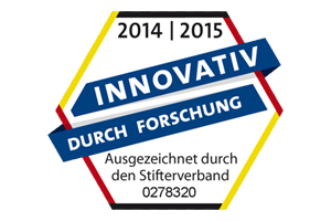 Logo des Stifterverbands für die Deutsche Wirtschaft: Innovativ durch Forschung Logo des Stifterverbands für die Deutsche Wirtschaft: Innovativ durch Forschung