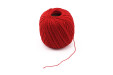 Image: Ball of red wool with one lose end to follow