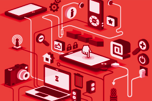 Bild: Infografik mit diversen Geräten und Zusammenhängen im Endpoint Management Bild: Infografik mit diversen Geräten und Zusammenhängen im Endpoint Management