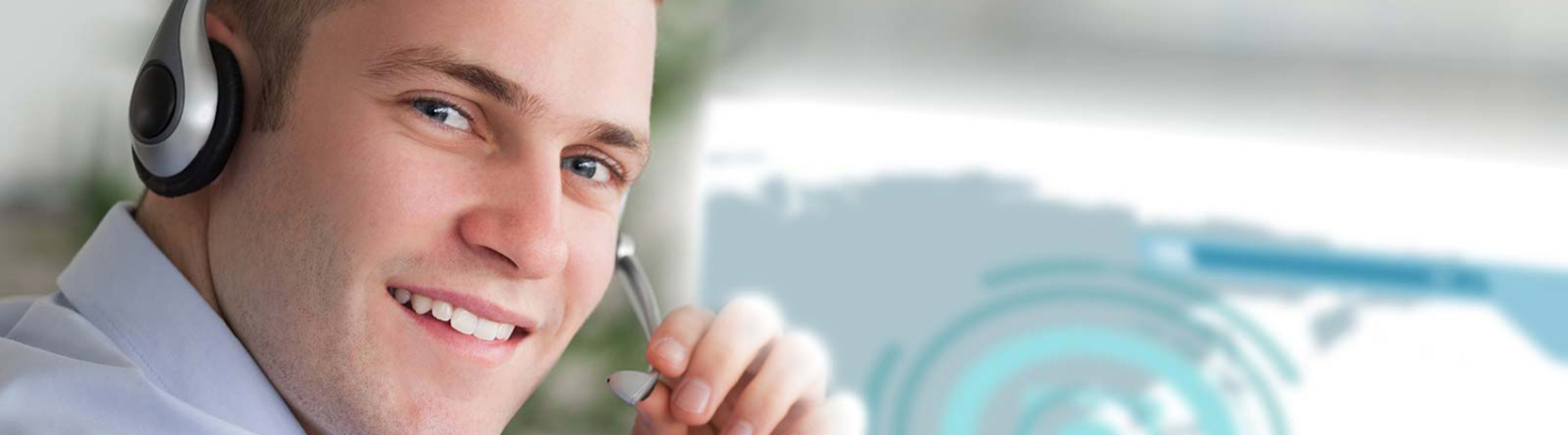 Mann mit Headset