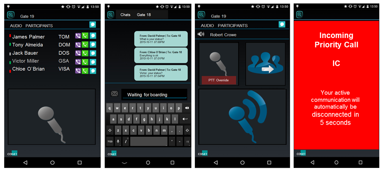 Illustration: CONET UCRS Mobile Commander App Sceens Illustration: CONET UCRS Mobile Commander App Sceens