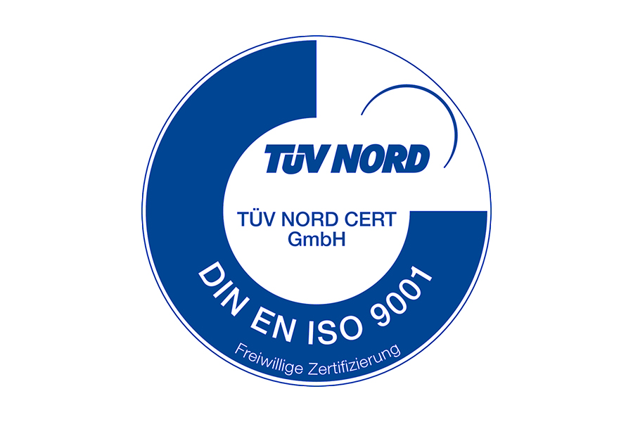 Prüfzeichen des TÜV Nord für die erfolgreiche Rezertifizierung zur DIN EN ISO 9001:2015 Prüfzeichen des TÜV Nord für die erfolgreiche Rezertifizierung zur DIN EN ISO 9001:2015