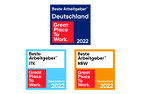 Logo: Great Place to Work: CONET has been recognized in the categories best employers Germany, best employers IT and best employers in the German state of NRW