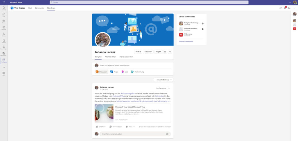 Screenshot: Microsoft-Viva-Engage-Storylines