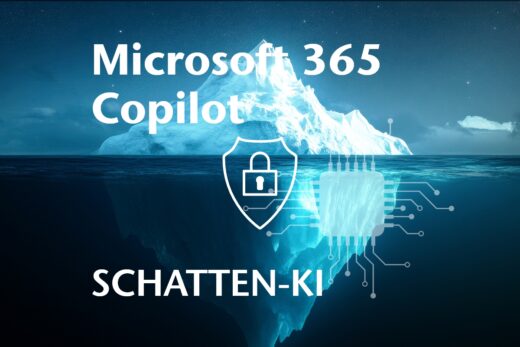 Bild: Eisberg, oben Microsoft Copilot und unter der Wasseroberflaeche Schatten-KI