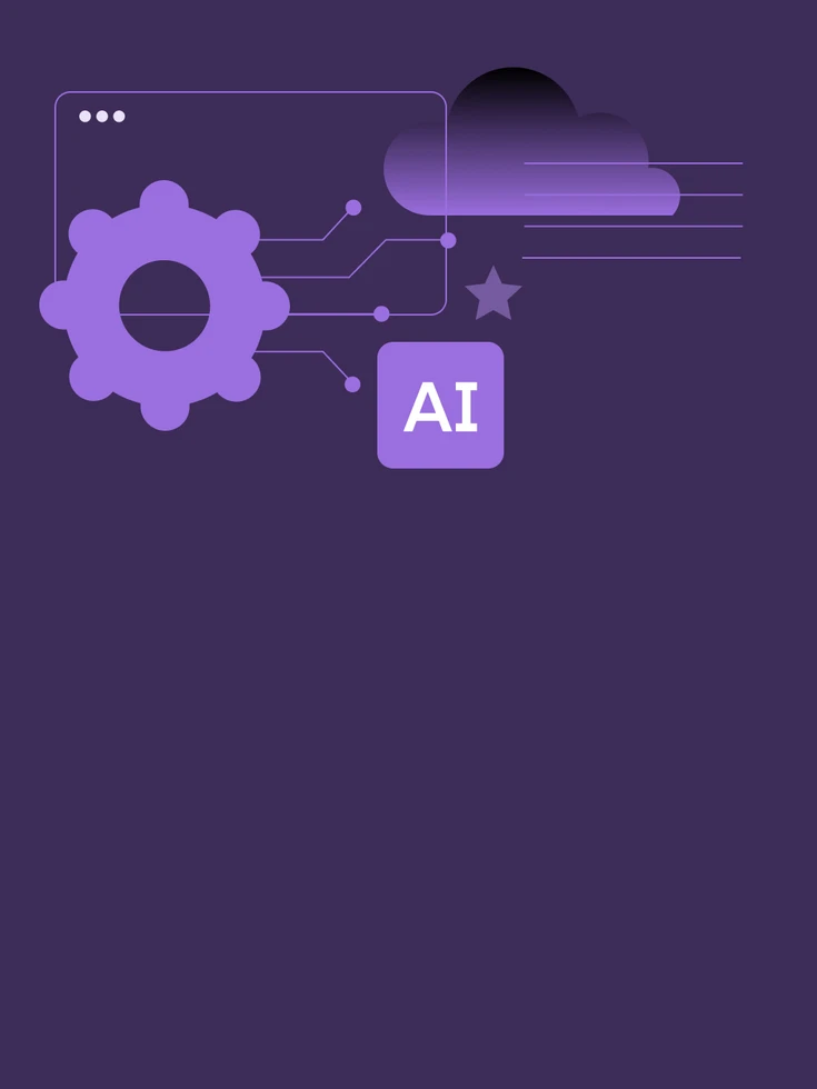 Illustration von moderner Technologie wie KI zur Unterstützung effizienter Arbeitsprozesse