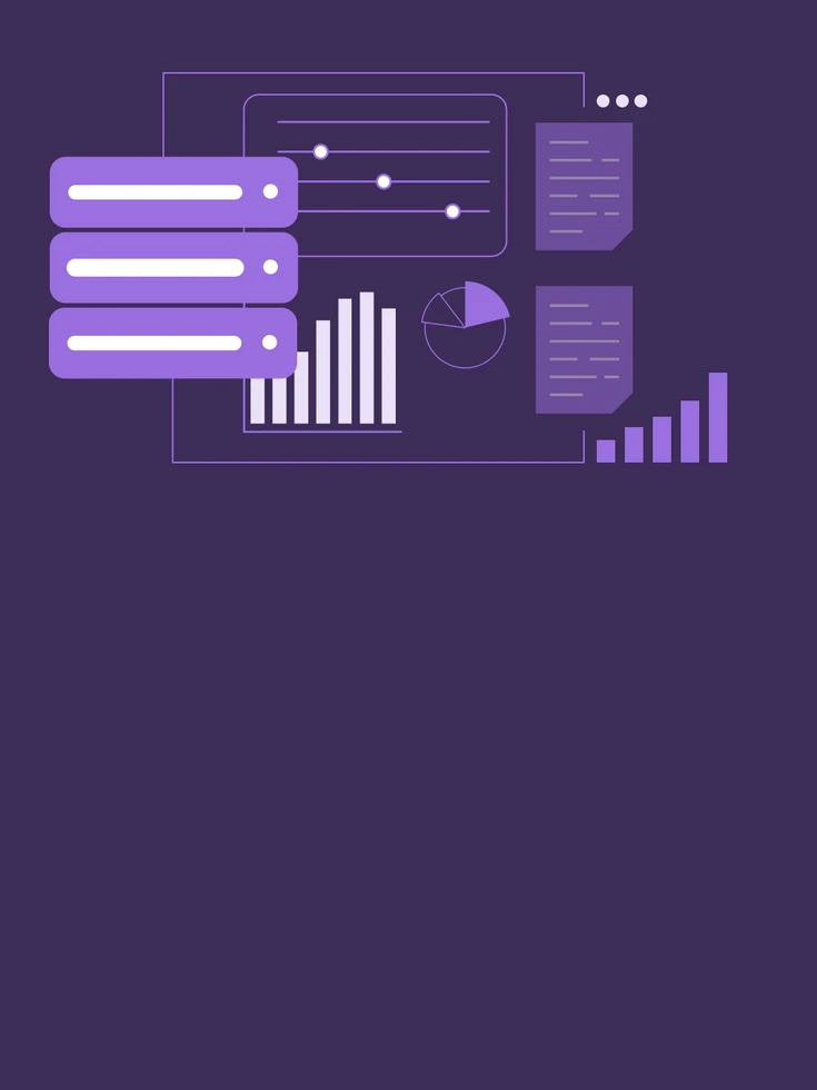 Diagramm-Illustration mit Datenströmen und Schnittstellen zur Integration verschiedener Systeme