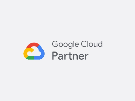 Logo des Google Cloud Partners mit bunter Cloud-Grafik.